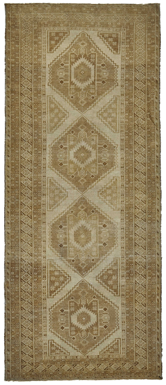 4x10 Beige Antique Afghan Ensari Rug - 50143