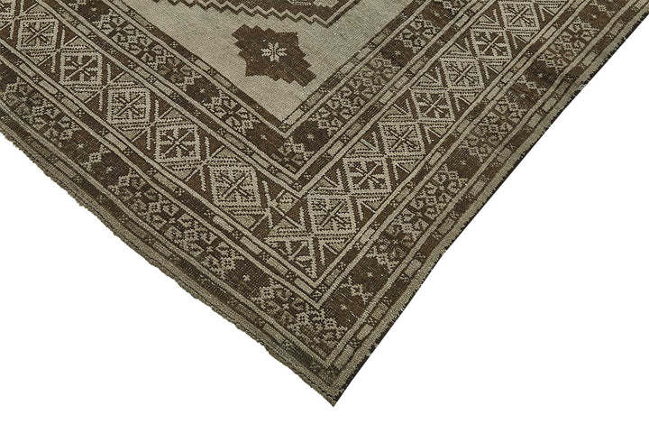 7x11 Beige Antique Afghan Ensari Rug - 50144