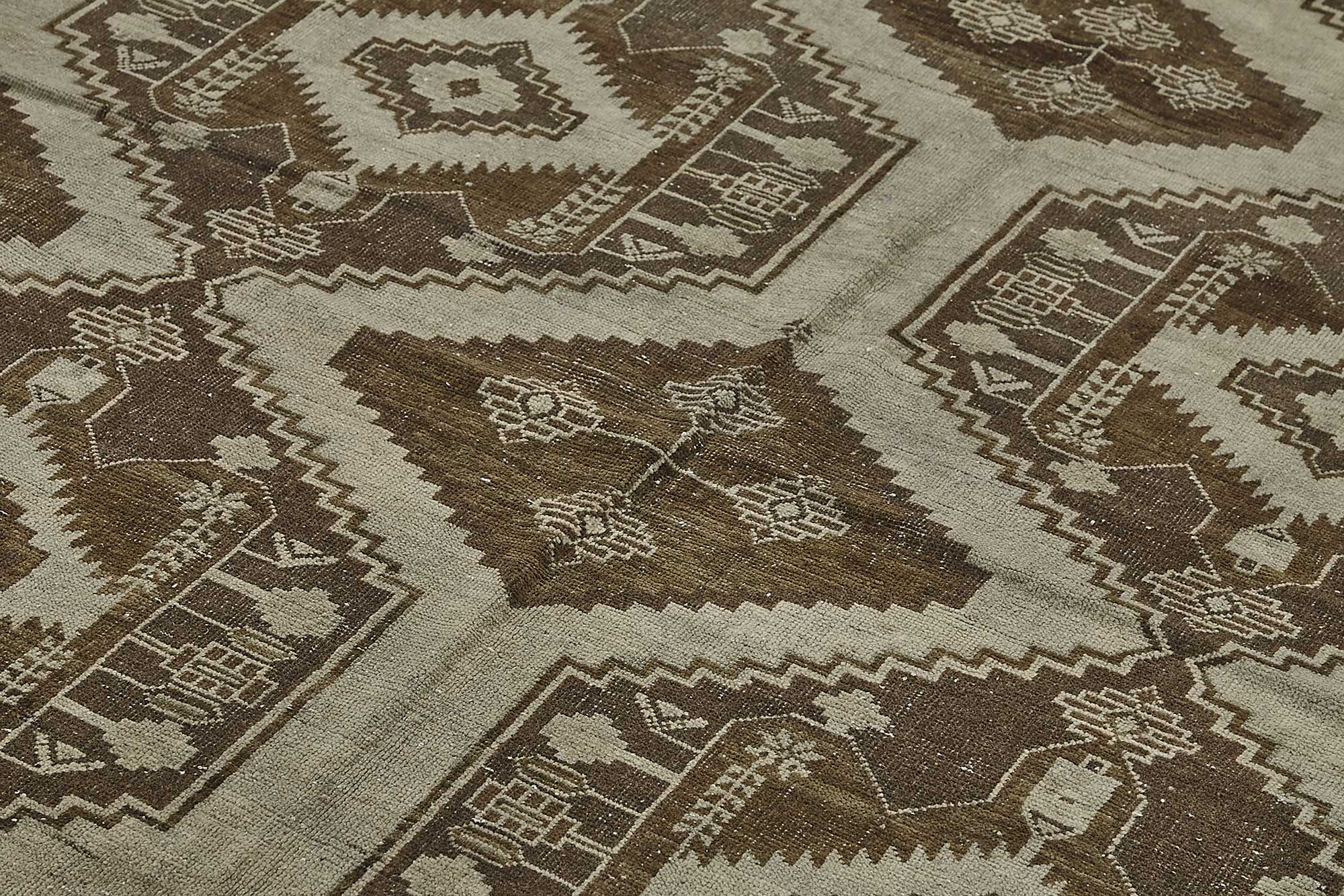 7x11 Beige Antique Afghan Ensari Rug - 50144