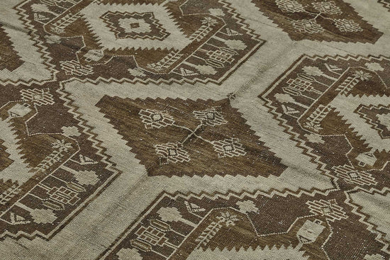 7x11 Beige Antique Afghan Ensari Rug - 50144