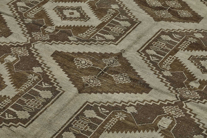 7x11 Beige Antique Afghan Ensari Rug - 50144