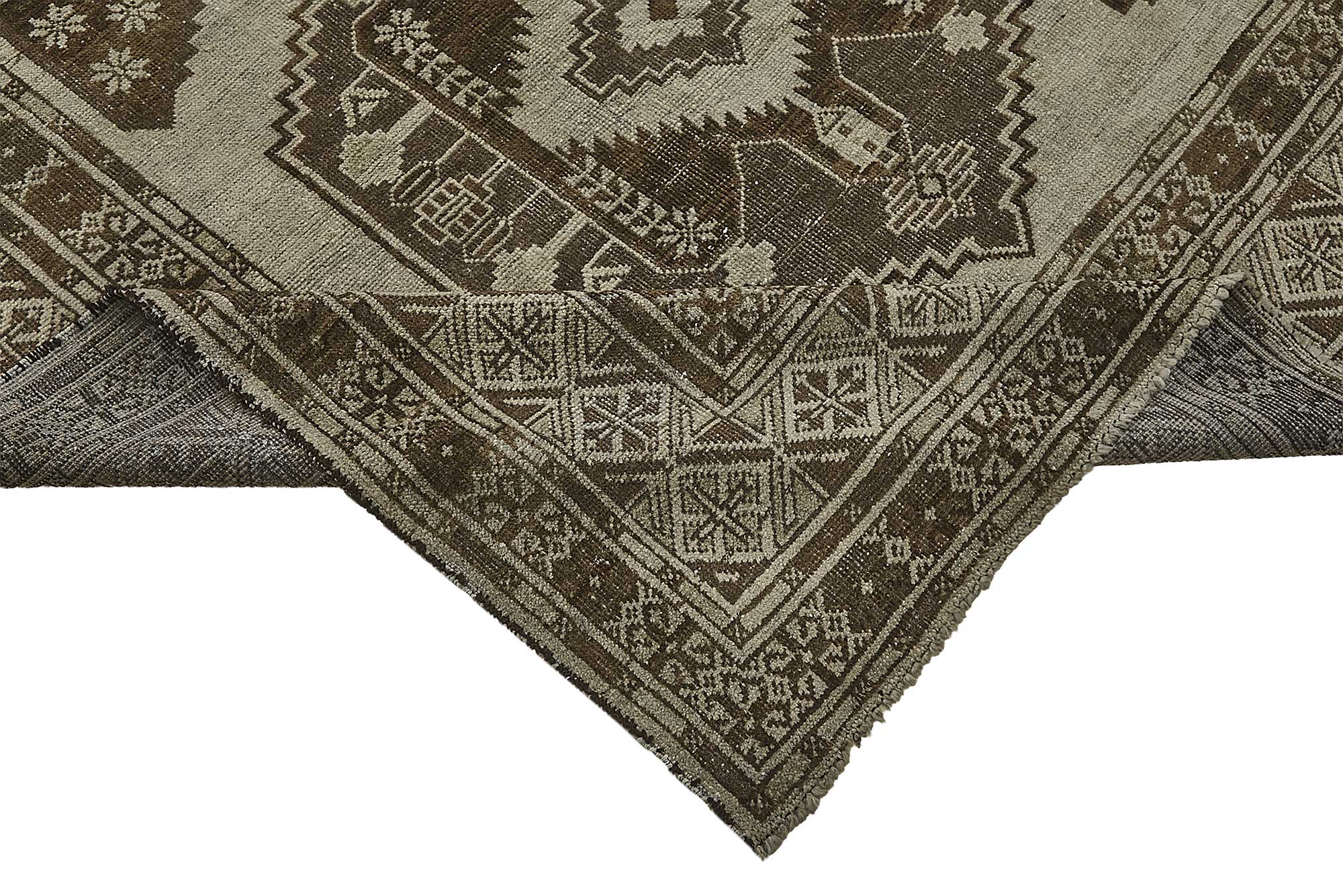 7x11 Beige Antique Afghan Ensari Rug - 50144
