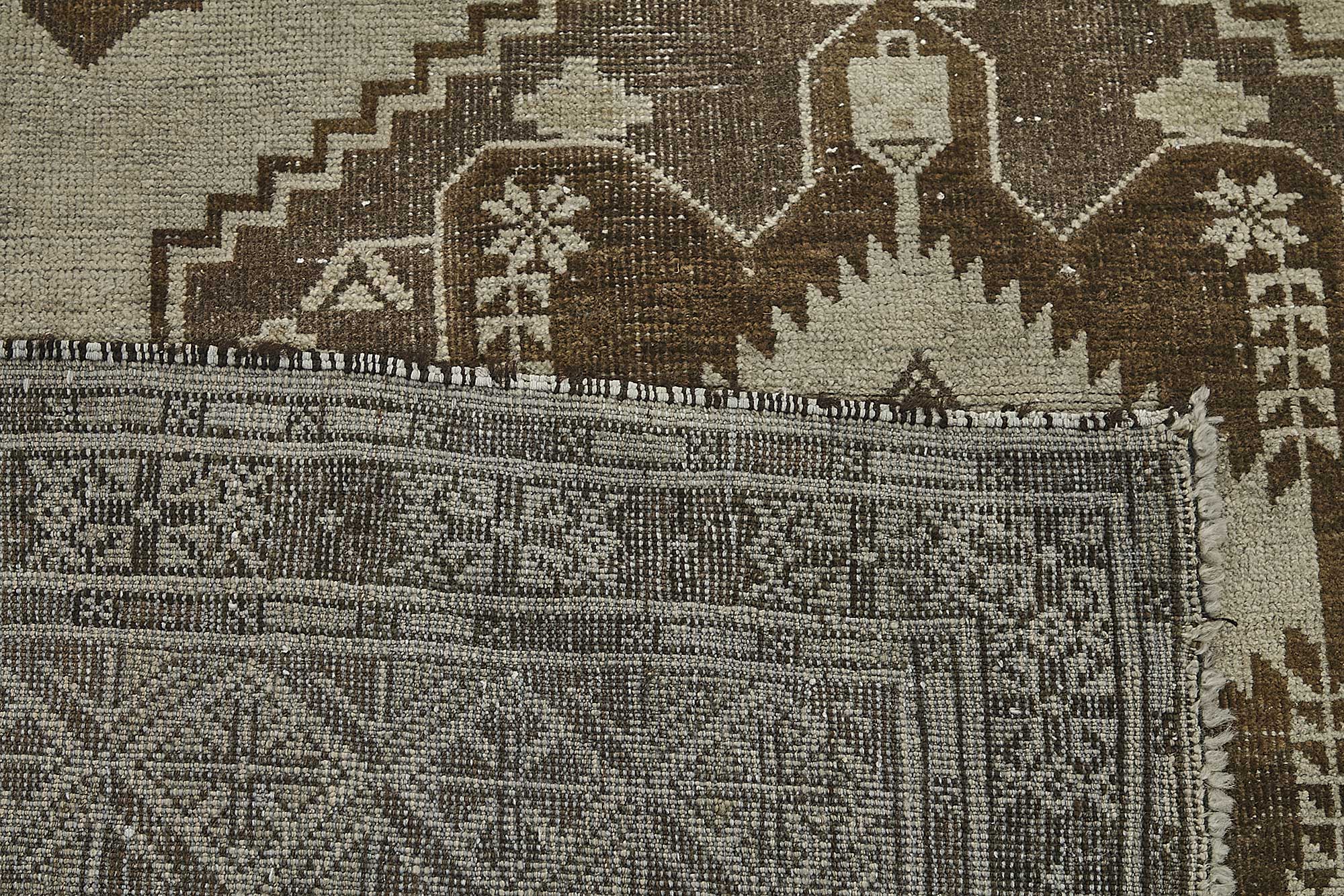 7x11 Beige Antique Afghan Ensari Rug - 50144
