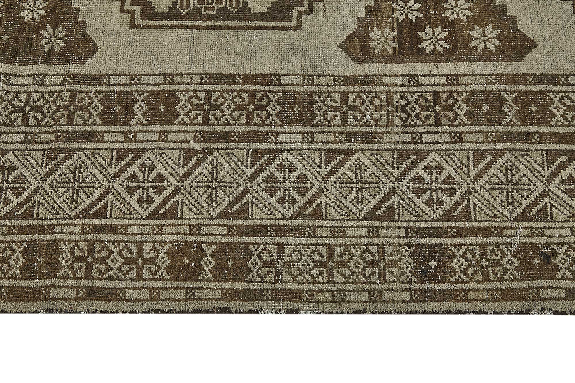 7x11 Beige Antique Afghan Ensari Rug - 50144