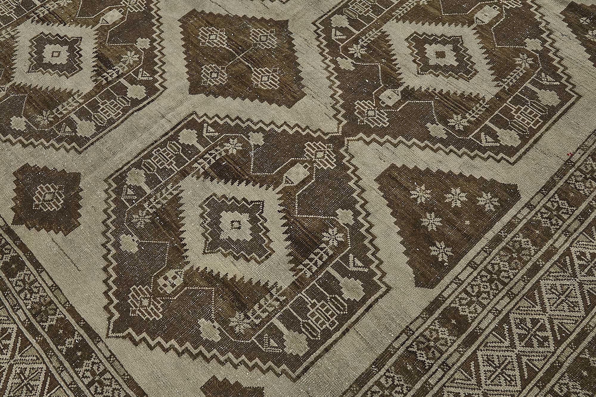 7x11 Beige Antique Afghan Ensari Rug - 50144