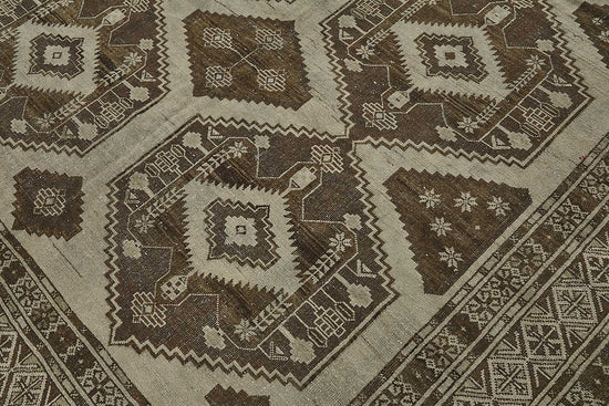 7x11 Beige Antique Afghan Ensari Rug - 50144