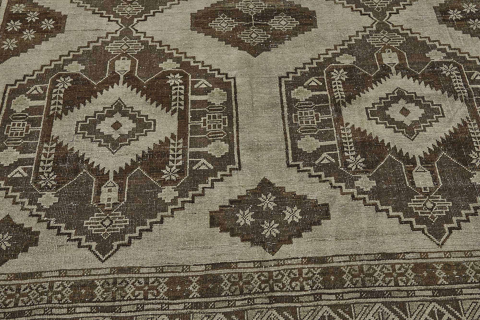 7x11 Beige Antique Afghan Ensari Rug - 50144