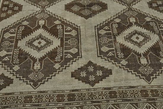 7x11 Beige Antique Afghan Ensari Rug - 50144