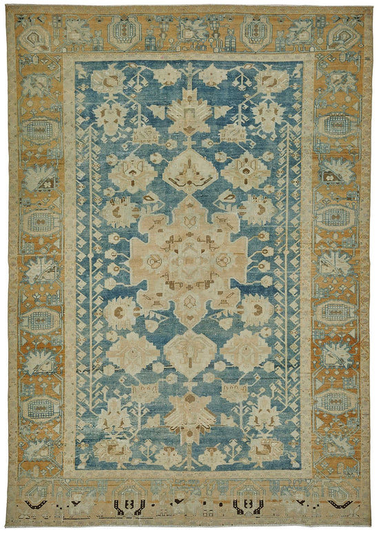 7x10 Beige Antique Persian Bakthiari Rug - 50145