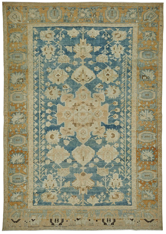 7x10 Beige Antique Persian Bakthiari Rug - 50145