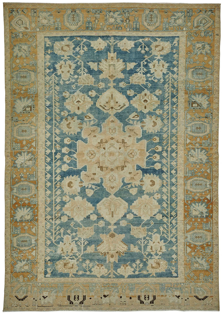 7x10 Beige Antique Persian Bakthiari Rug - 50145