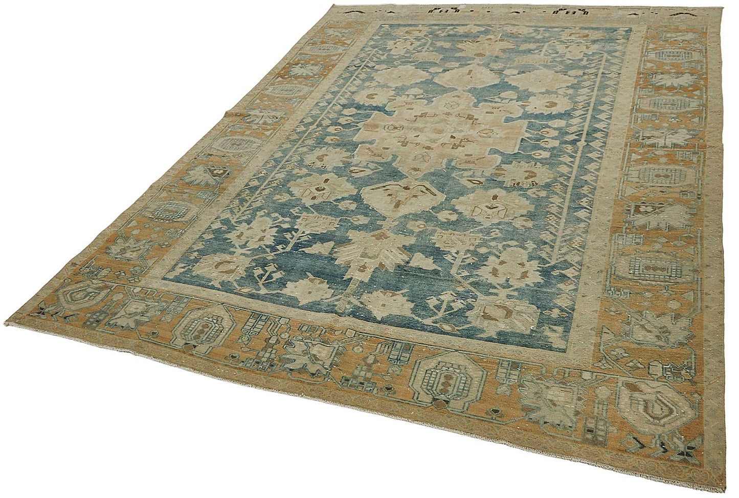 7x10 Beige Antique Persian Bakthiari Rug - 50145