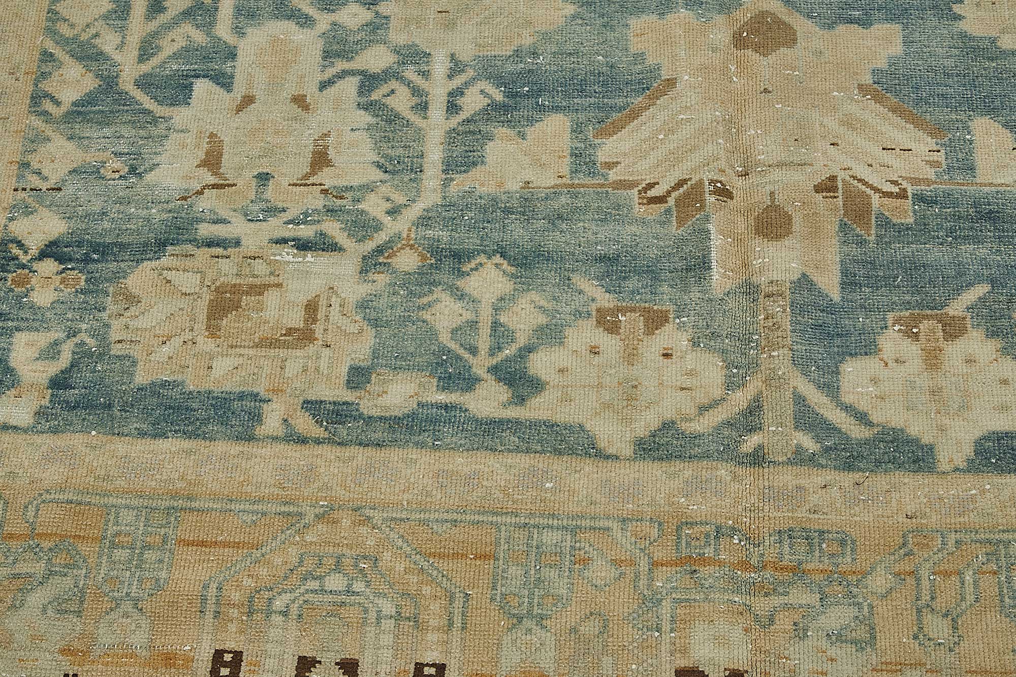 7x10 Beige Antique Persian Bakthiari Rug - 50145