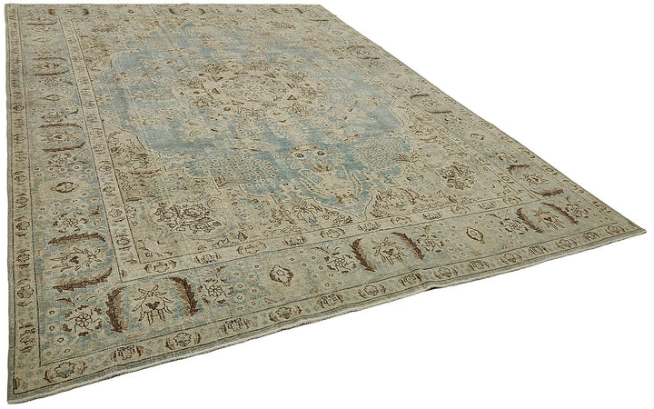 9x12 Beige Antique Persian Tabriz Rug - 50146