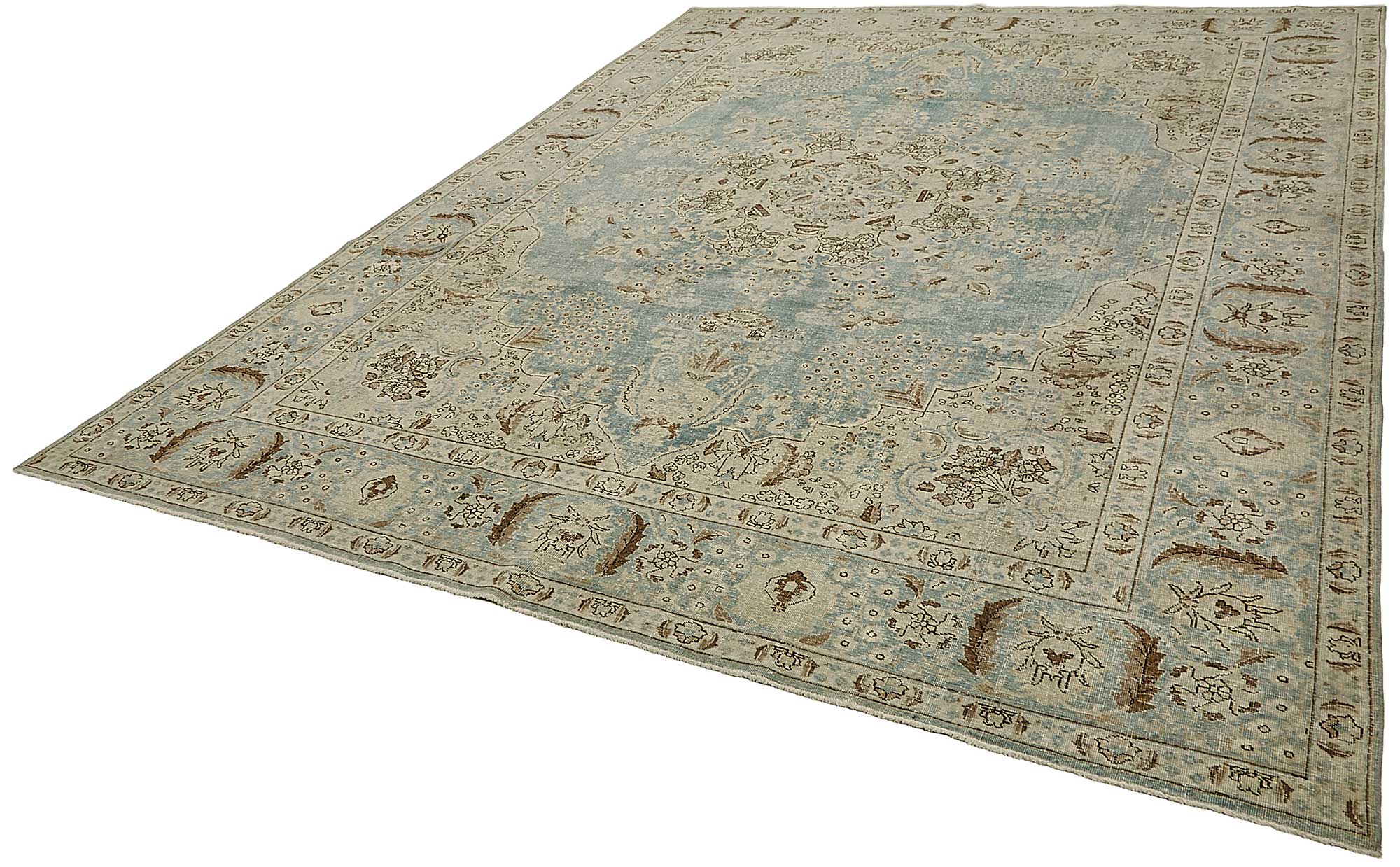 9x12 Beige Antique Persian Tabriz Rug - 50146
