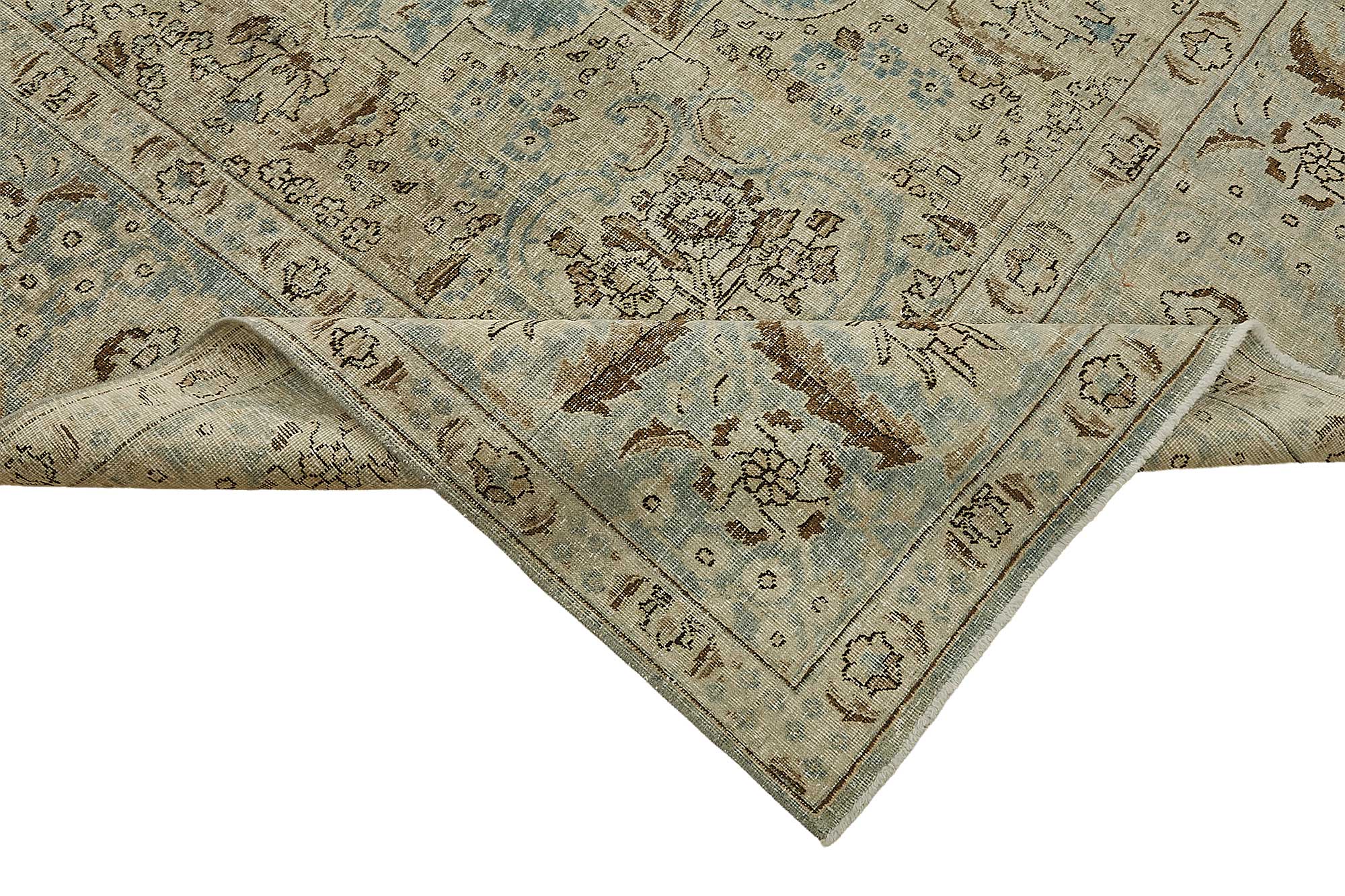 9x12 Beige Antique Persian Tabriz Rug - 50146