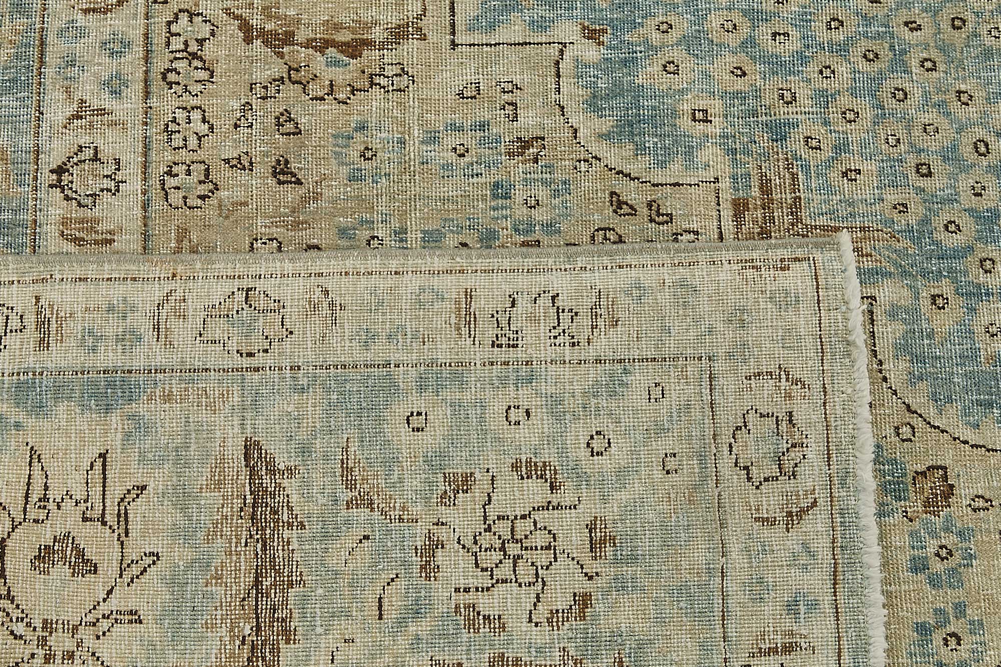 9x12 Beige Antique Persian Tabriz Rug - 50146