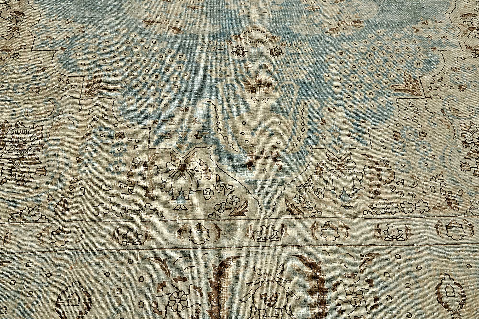 9x12 Beige Antique Persian Tabriz Rug - 50146