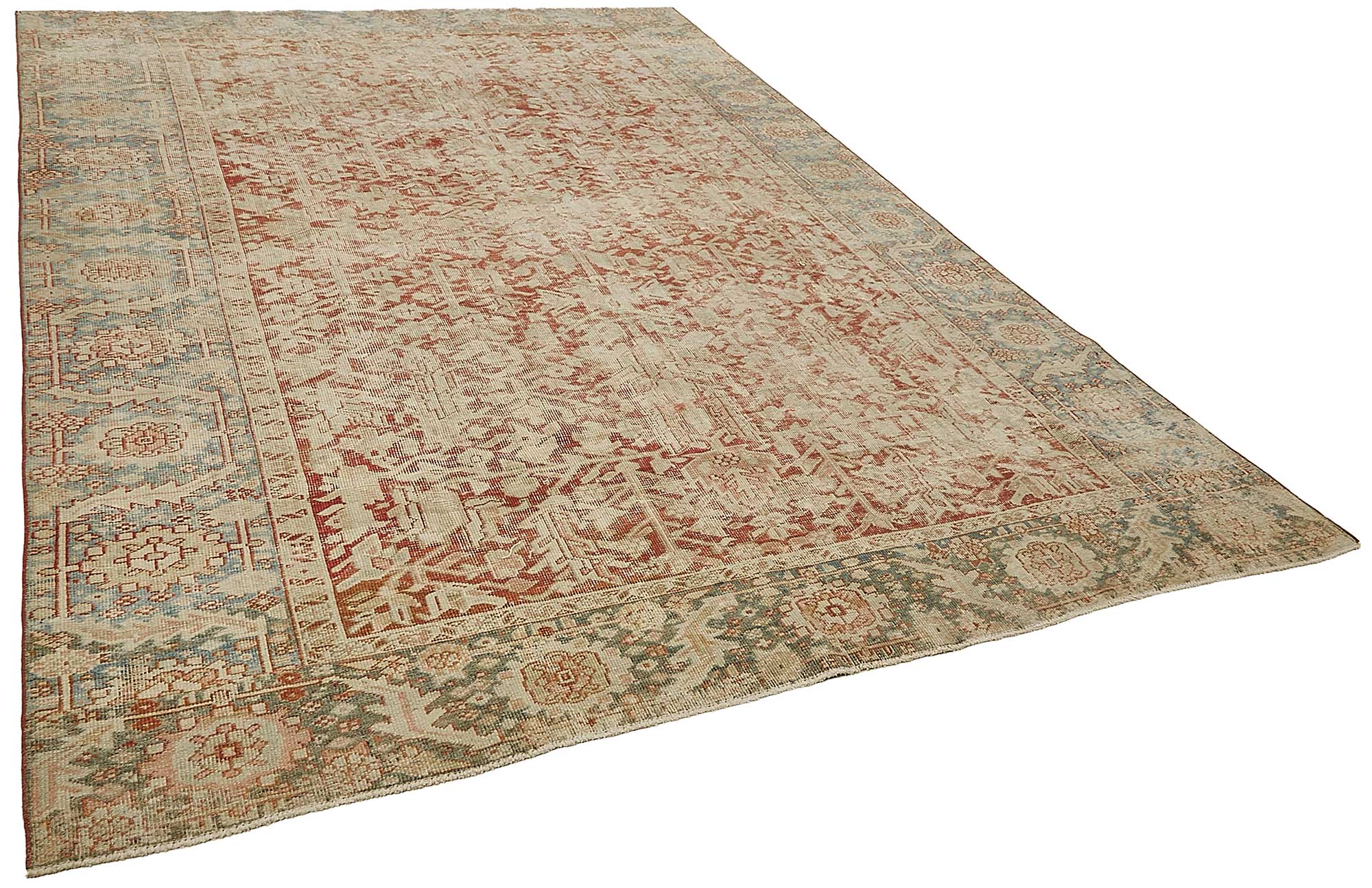 8x11 Beige Antique Persian Heriz Rug - 50147