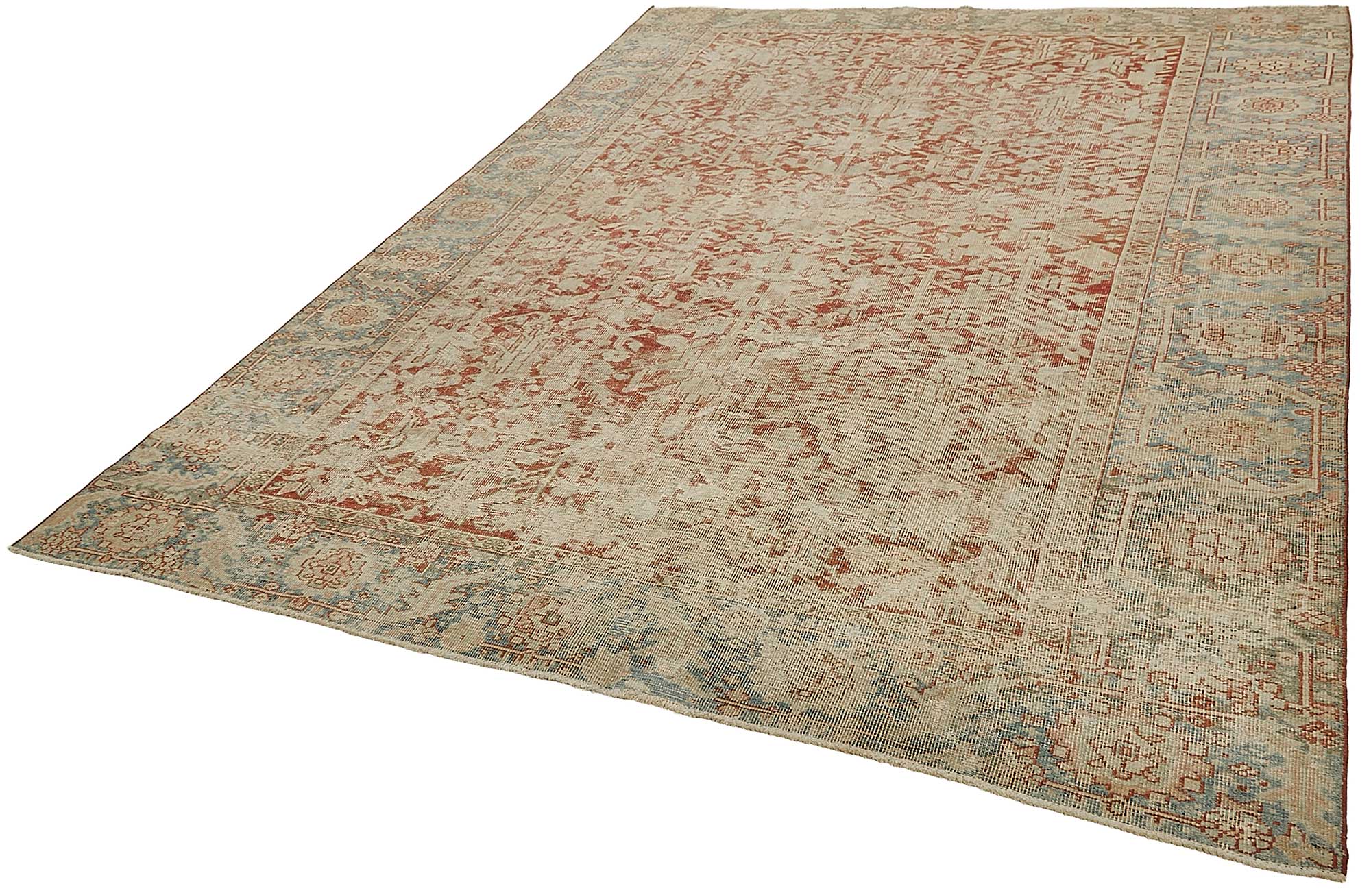 8x11 Beige Antique Persian Heriz Rug - 50147
