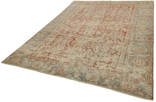 8x11 Beige Antique Persian Heriz Rug - 50147