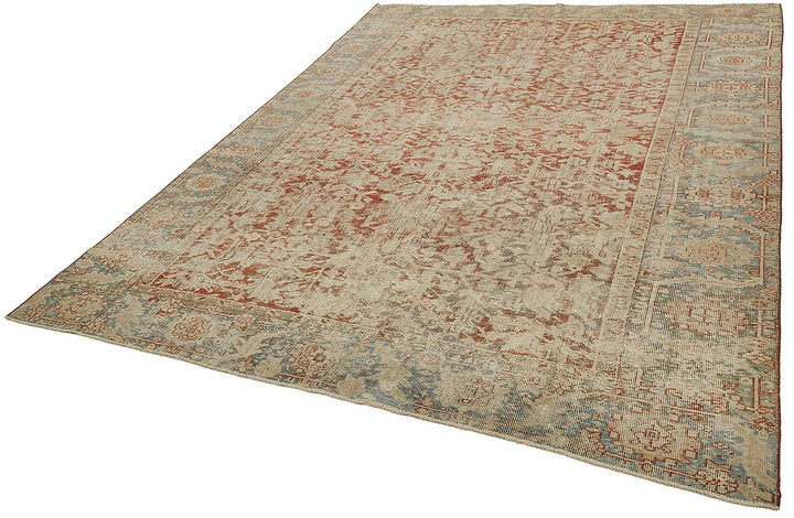 8x11 Beige Antique Persian Heriz Rug - 50147