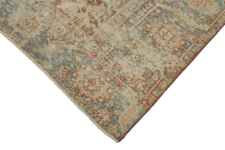 8x11 Beige Antique Persian Heriz Rug - 50147