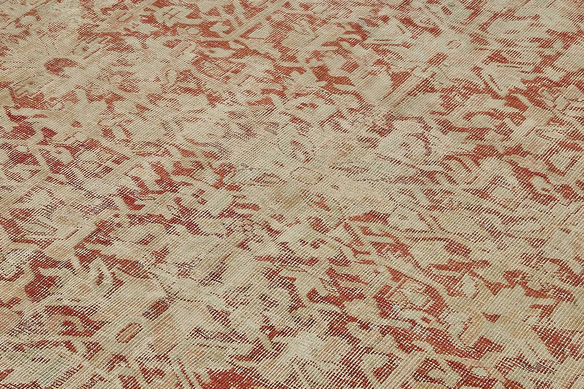 8x11 Beige Antique Persian Heriz Rug - 50147