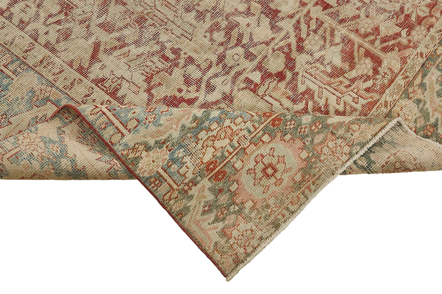 8x11 Beige Antique Persian Heriz Rug - 50147