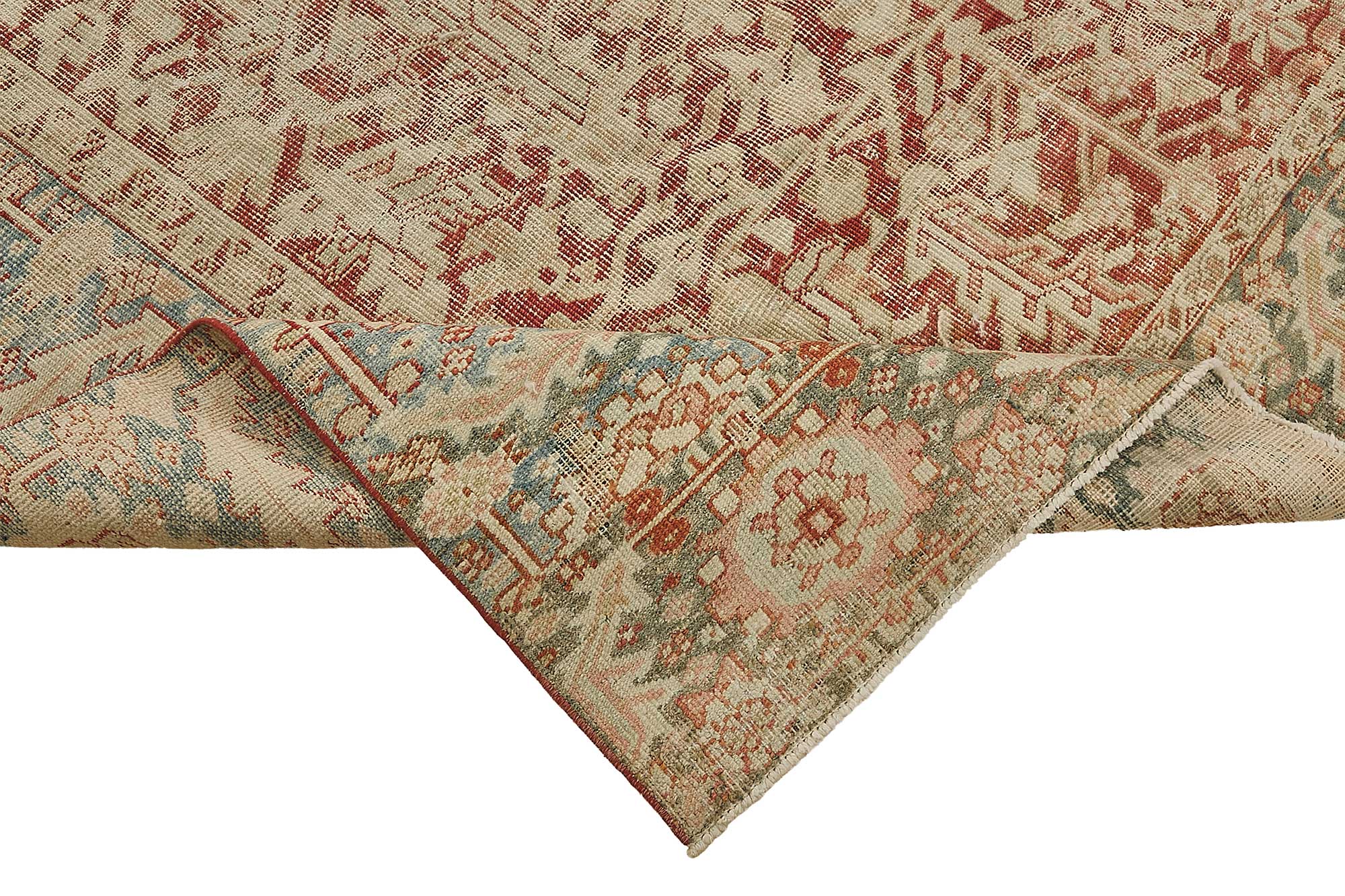 8x11 Beige Antique Persian Heriz Rug - 50147