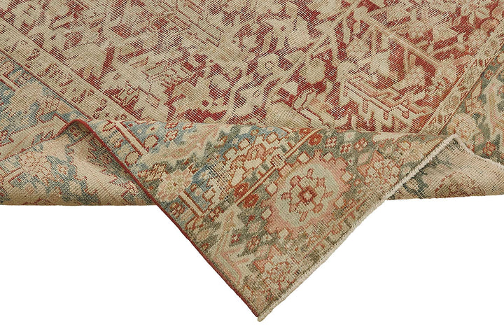 8x11 Beige Antique Persian Heriz Rug - 50147