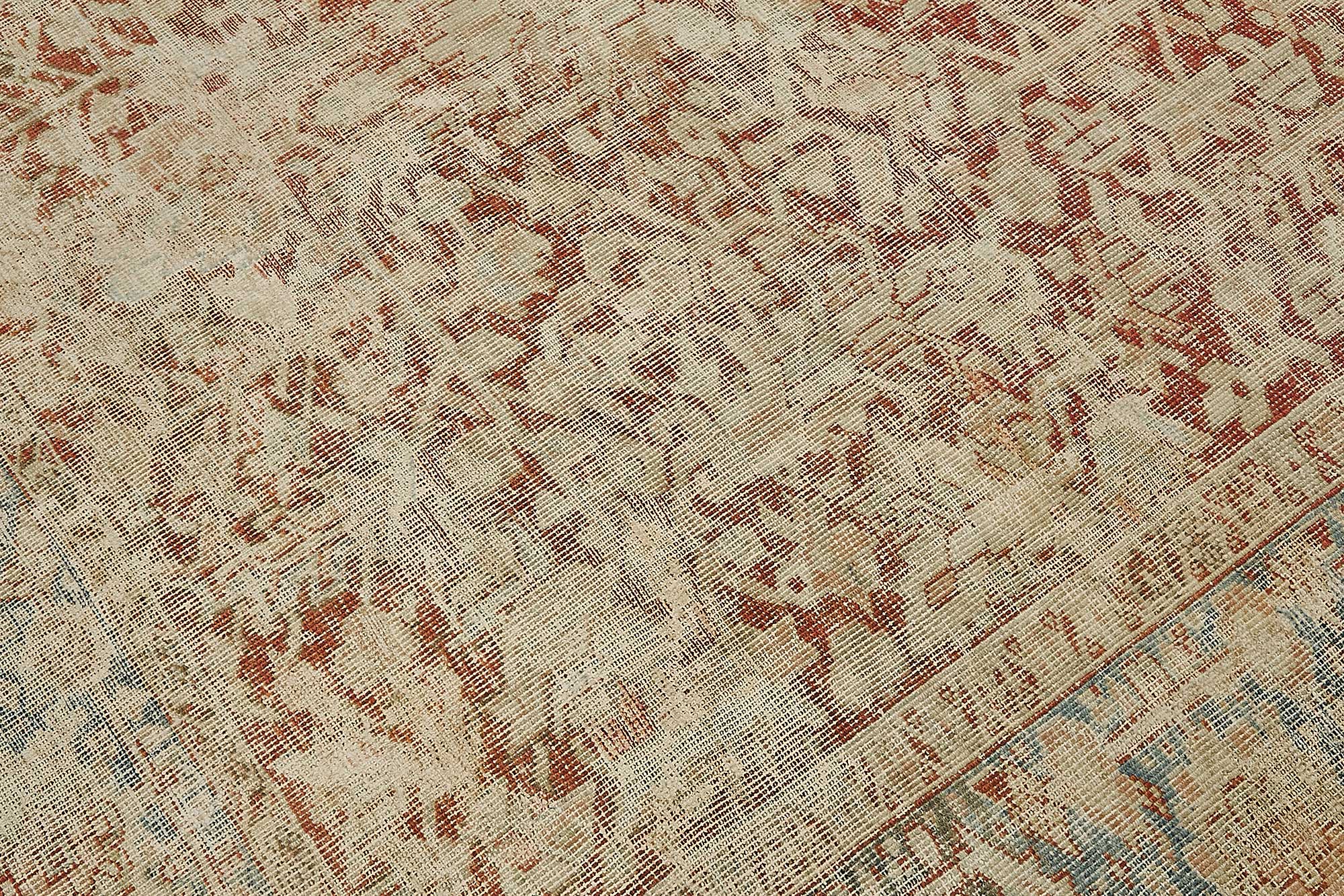 8x11 Beige Antique Persian Heriz Rug - 50147