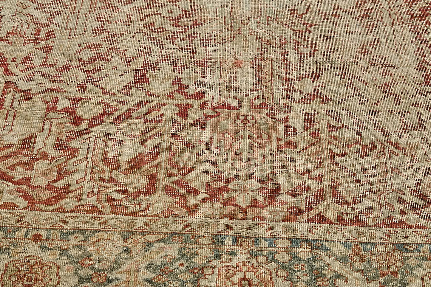 8x11 Beige Antique Persian Heriz Rug - 50147