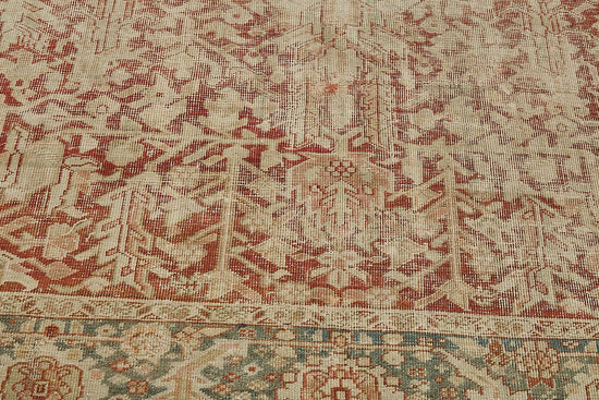 8x11 Beige Antique Persian Heriz Rug - 50147