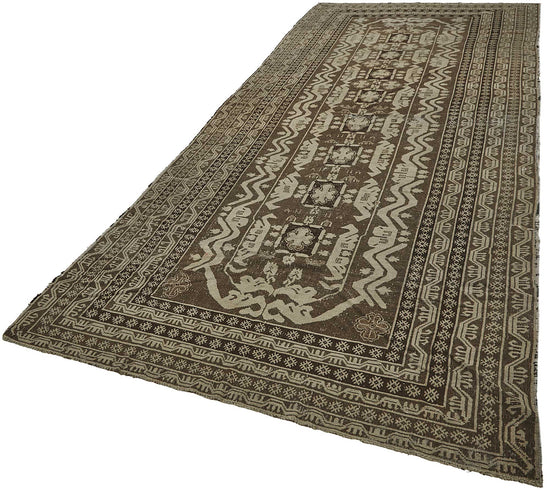 5x14 Beige Antique Caucasian Runner Rug - 50148