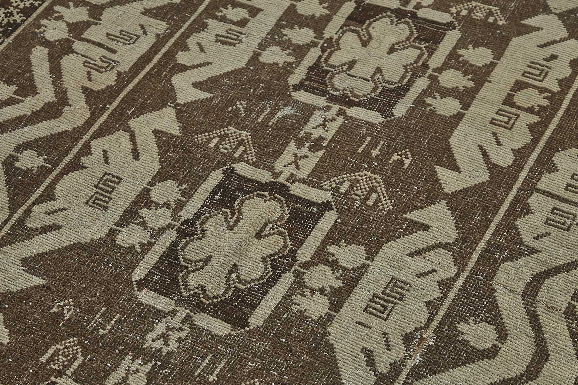 5x14 Beige Antique Caucasian Runner Rug - 50148