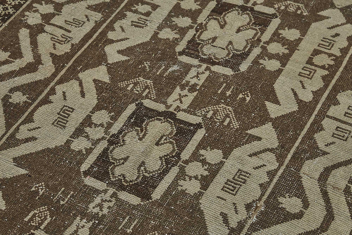 5x14 Beige Antique Caucasian Runner Rug - 50148