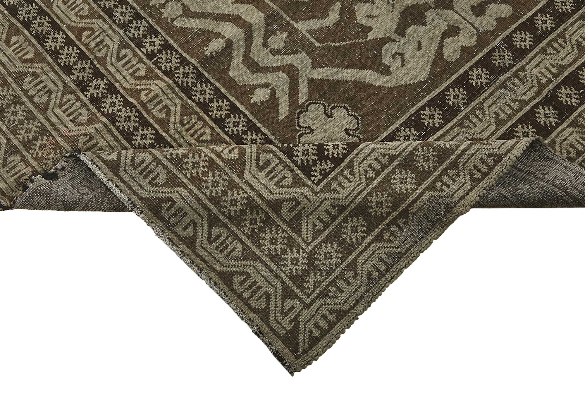 5x14 Beige Antique Caucasian Runner Rug - 50148