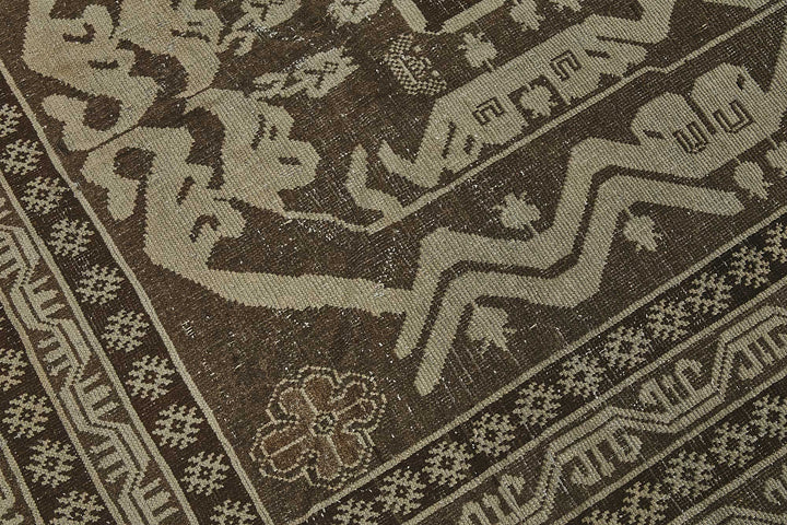 5x14 Beige Antique Caucasian Runner Rug - 50148