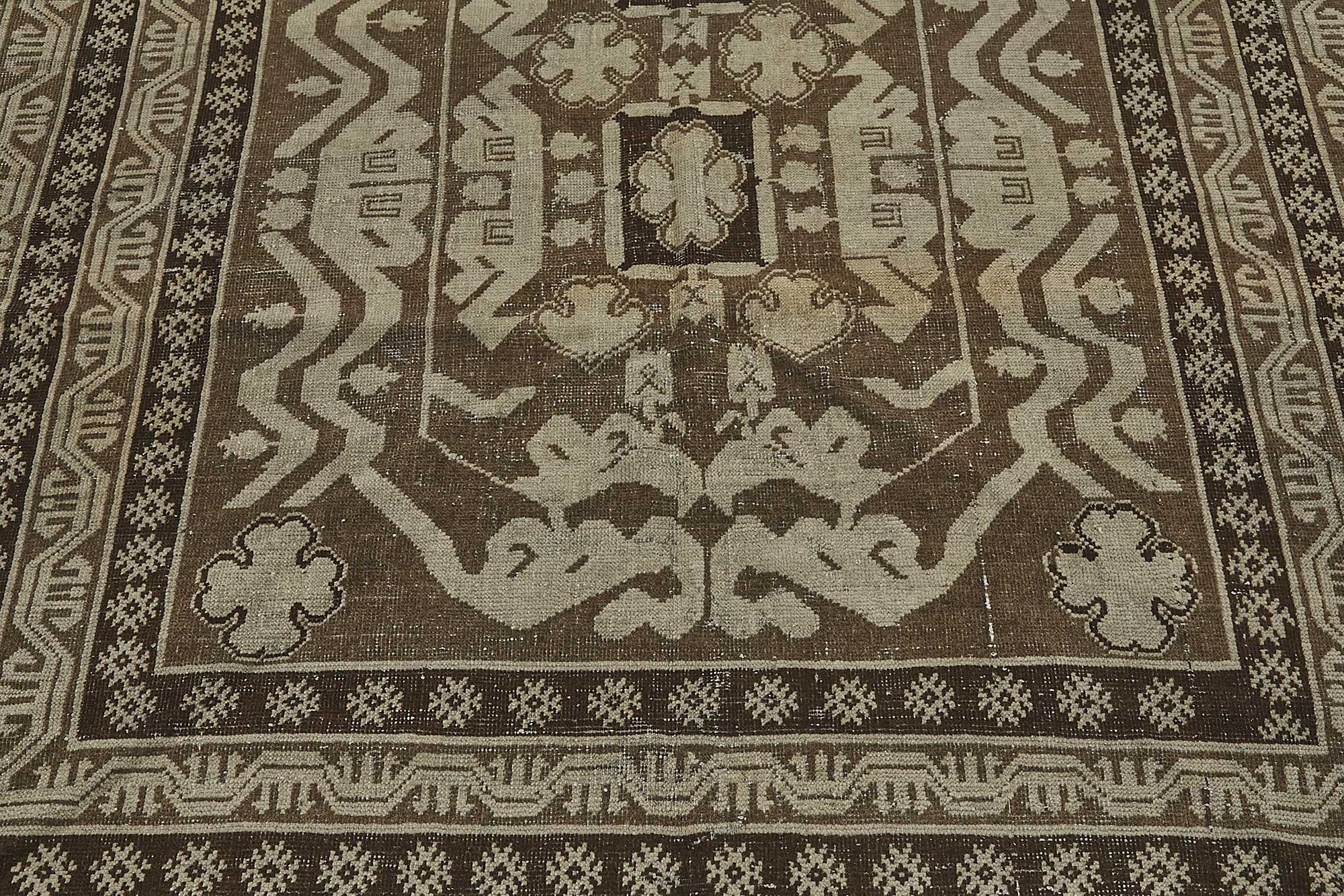 5x14 Beige Antique Caucasian Runner Rug - 50148