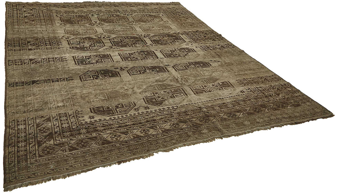 9x10 Beige Antique Ensari Turkmen Rug - 50149
