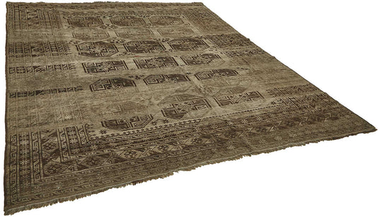 9x10 Beige Antique Ensari Turkmen Rug - 50149