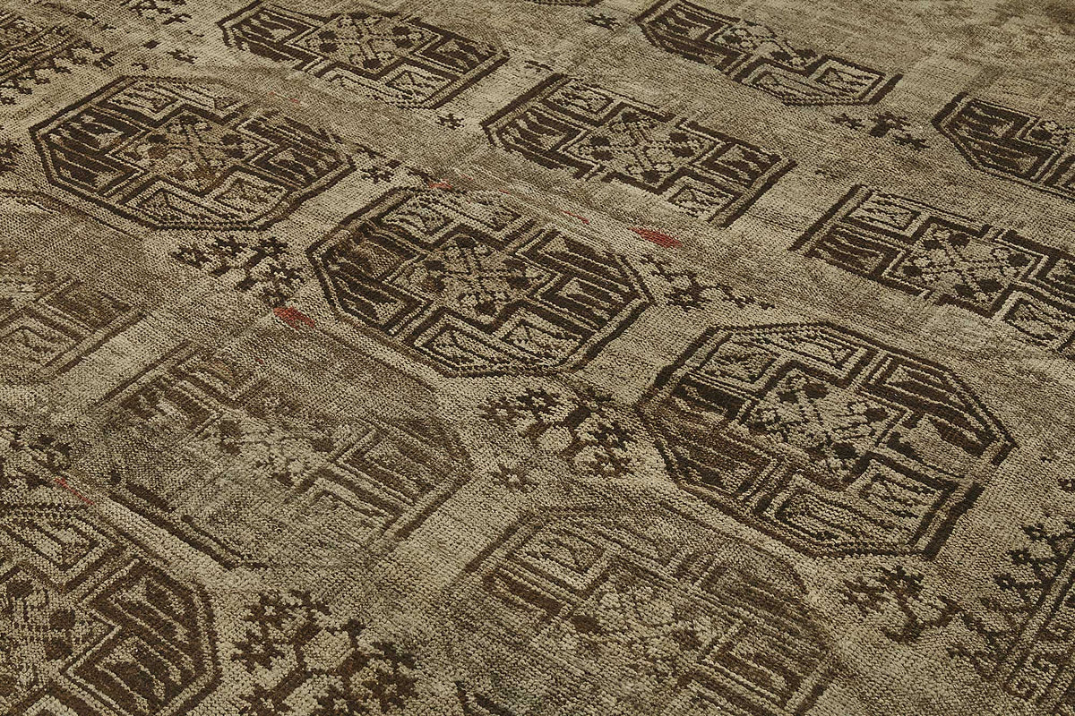 9x10 Beige Antique Ensari Turkmen Rug - 50149