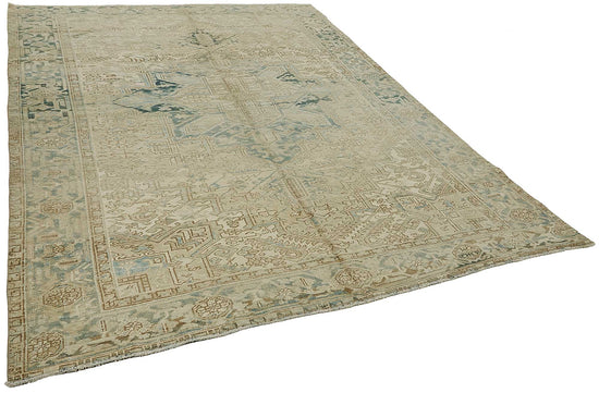 8x10 Beige Antique Persian Heriz Rug - 50150