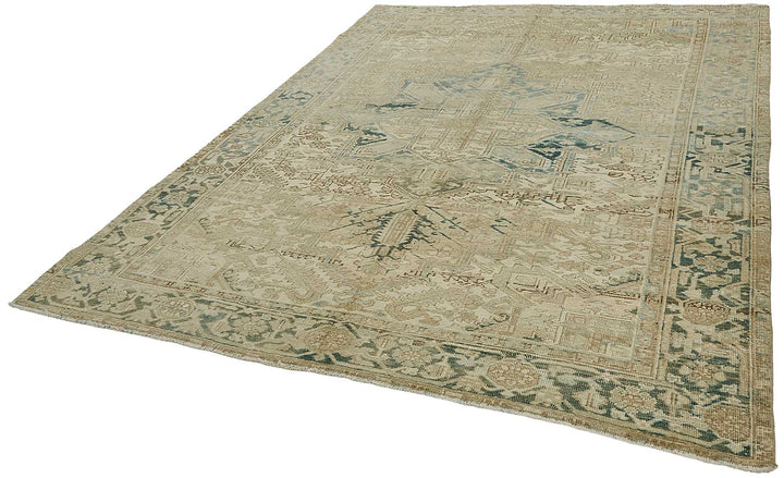 8x10 Beige Antique Persian Heriz Rug - 50150