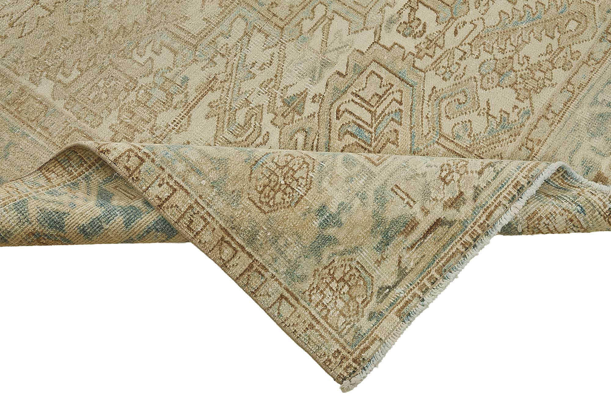 8x10 Beige Antique Persian Heriz Rug - 50150