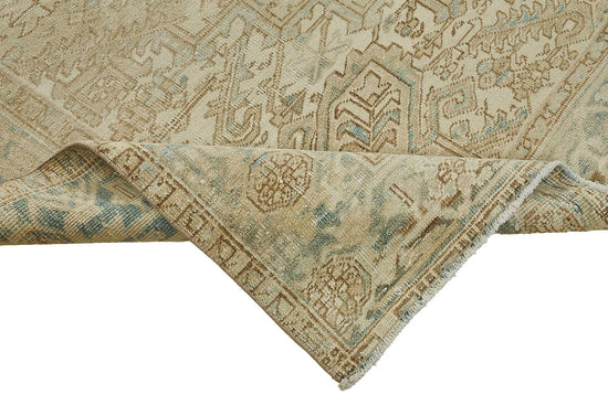 8x10 Beige Antique Persian Heriz Rug - 50150