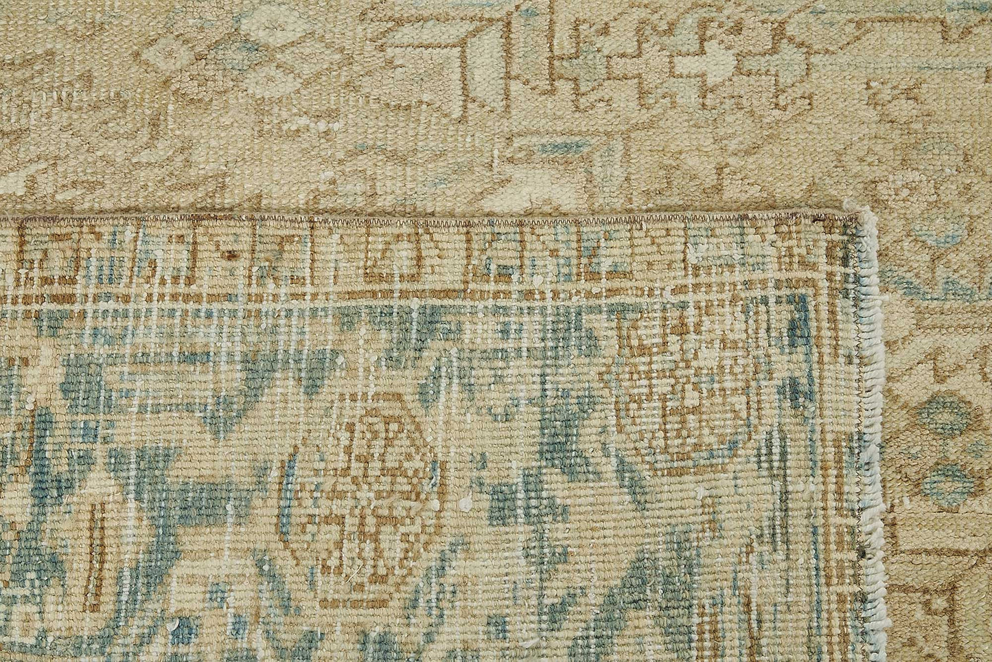 8x10 Beige Antique Persian Heriz Rug - 50150