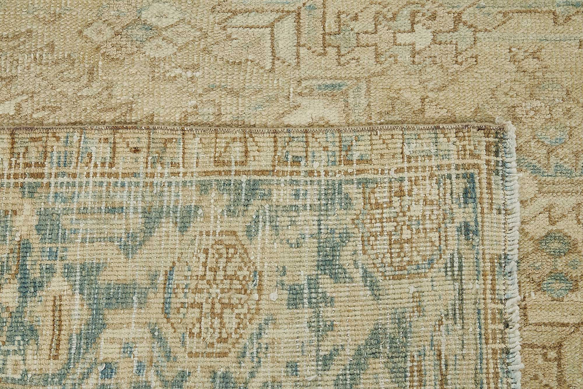 8x10 Beige Antique Persian Heriz Rug - 50150