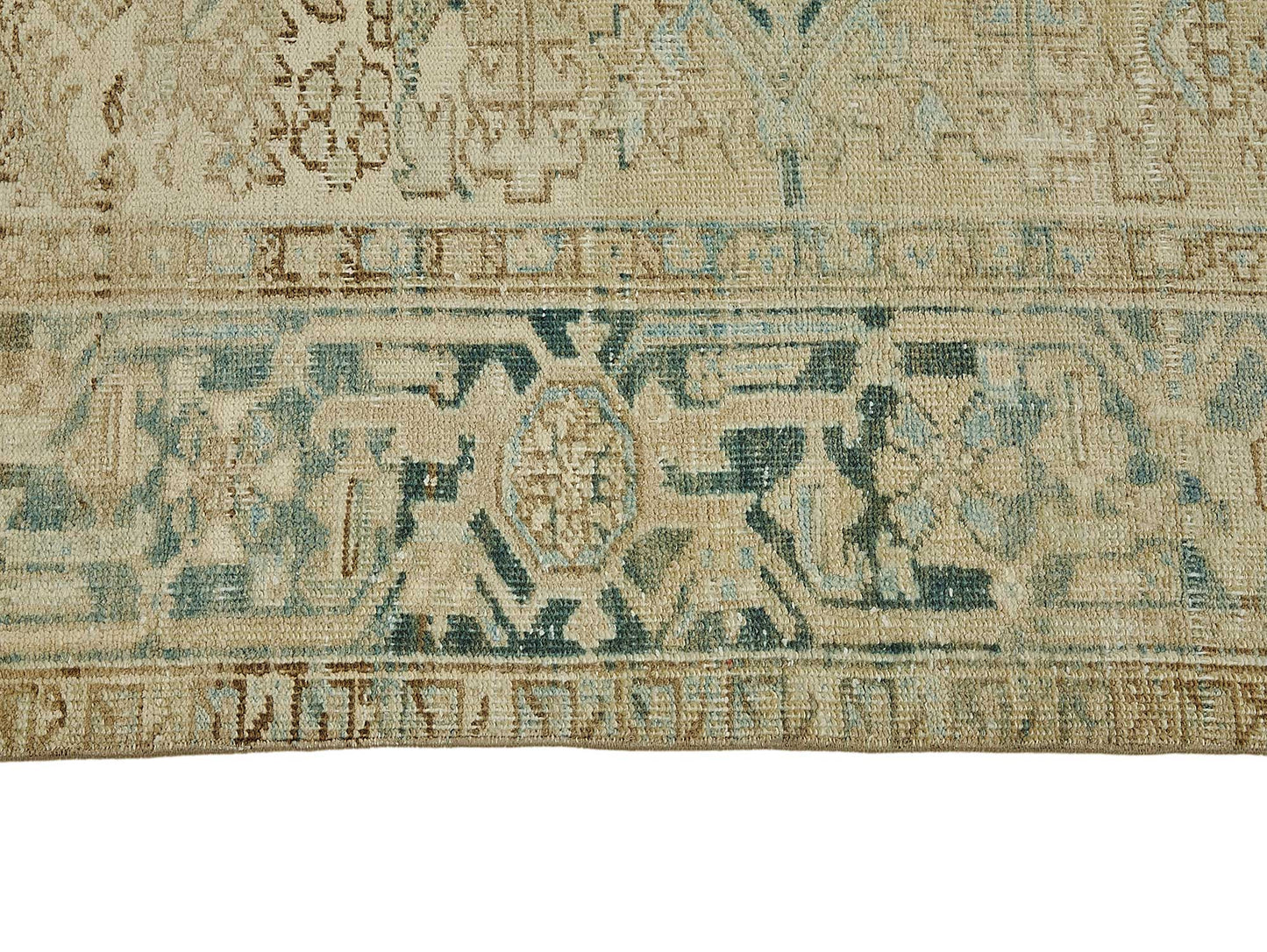 8x10 Beige Antique Persian Heriz Rug - 50150